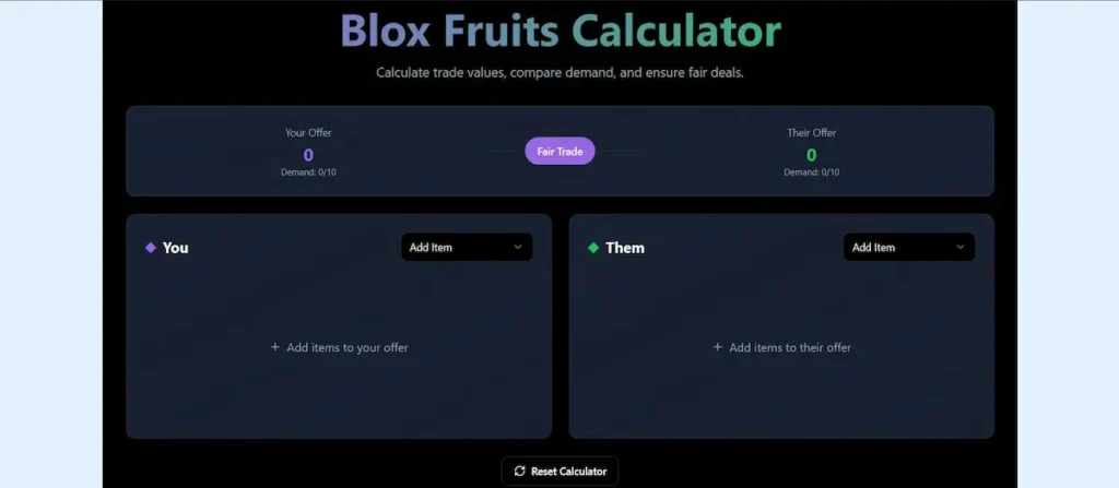 Blox Fruits Calculator — Check If Your Trade Is a W, F, or L